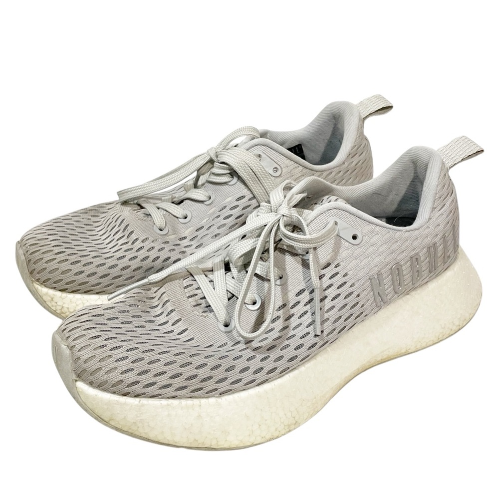 NoBull Womens Size 9.5 Grey Knit Athletic Low Top Sneakers